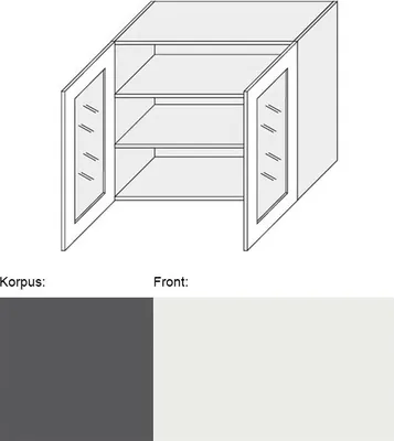 Produktbild von Küchenhängeschrank Brerra 90x32,5x72cm lava / signalweiß Hochglanz lackiert BR-W3S/90