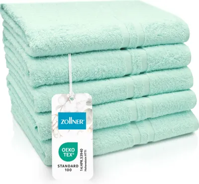 Produktbild von 5er Set Duschtücher, 70x140 cm, 100% Baumwolle, mint