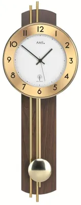 Image de Horloge murale avec mécanisme d'horlogerie et balancier en noyer
