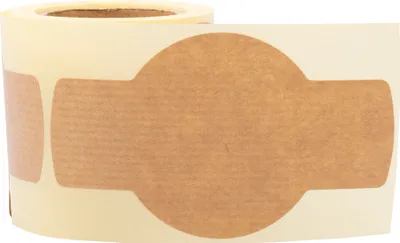 Produktbild von MD Labels braune natürliche Kraft gestreift Etiketten Für Gläser 100x58mm 100 praktische Klebeetiketten zum beschriften für Vorratsdosen, Marmeladengläser