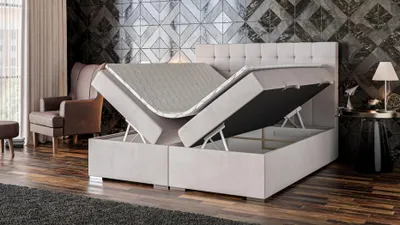 Produktbild von Bett Möbel Modern Design Doppelbett Luxus Schlafzimmer Textil Boxspringbett