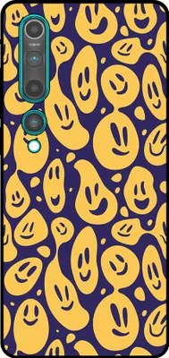 Immagine prodotto di Smartphonica Custodia per telefono adatta a Xiaomi Mi 10T / Mi 10T Pro con stampa smiley - Custodia posteriore in TPU con design emoji - Viola Giallo