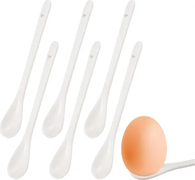 Produktbild von Porzellanlöffelset - 10-teilig mit langen Griffen für Tee, Kaffee, Desserts, Marmelade, Espresso, Joghurt - Stilvolles Geschirr für den täglichen Gebrauch