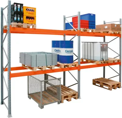 Produktbild von Palettenregal ARTUS - Grundregal mit 3 Ebenen - Fachlast 3.000 kg - 3.000 x 1.900 x 1.100 mm (HxBxT) - Schwerlastregal