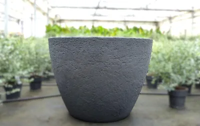 Produktbild von Pflanzkübel Betonoptik, rund Ø 80 cm anthrazit, Pflanztopf Blumentopf Kübel XXL groß