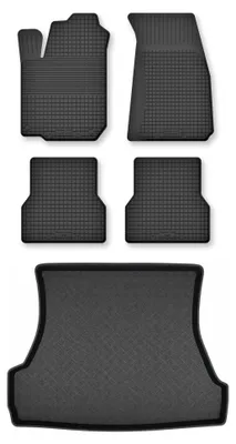 Zdjęcie produktu dla Dywaniki gumowe + mata bagażnika do Ford Mondeo MK3 2001-2007 (sedan) – czarne, dobierane – Wielganizator Semi-Universal