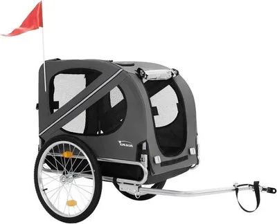 Produktbild von Fahrradanhänger für Hunde – Hundeanhänger, Kinderwagen – Reisen mit Haustieren – 2-in-1, zusammenklappbar – bis 40 kg – Grau