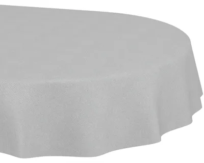 Produktbild von Tischdecke 140x180cm Oval Hellgrau DanceDirty abwaschbar Leinenoptik wetterfest Falschuni Modern Schnittkante
