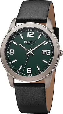 Immagine prodotto di Orologio da uomo Regent in pelle orologio da polso al quarzo cinturino in pelle nera D2URF1448