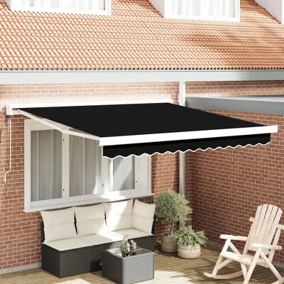 Produktbild von Automatische einziehbare Markise Schwarz 350 x 250 cm, Markisen DesignMöbel Neu