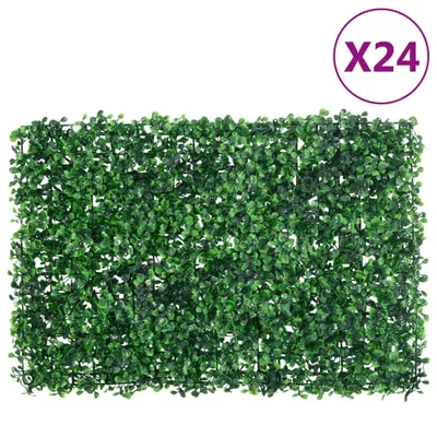 Obrázek produktu pro Umělý plot z listnatého keře 24 ks zelený 24 / 40 x 60 cm