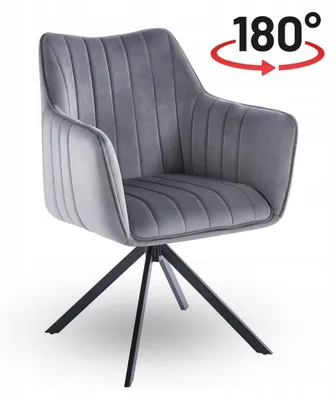Produktbild von Furnitex Drehstuhl K10-FX, grauer Samtbezug