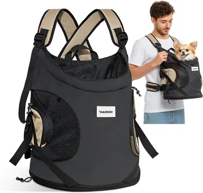Immagine prodotto di Zaino per animali domestici - Borsa per trasportare gatti e cani - Viaggi confortevoli - Design traspirante - 35 x 20 x 36 cm - Nero