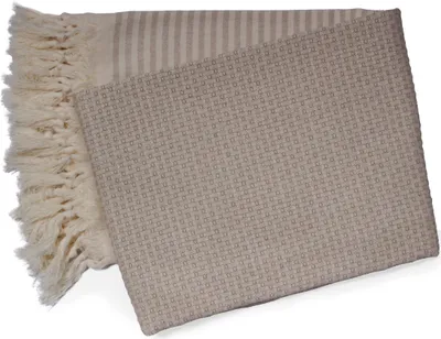 Produktbild von PHLOX Hamamtuch 100 x 200 cm aus 100% Baumwolle, Sauna Tuch, Strandtuch, Yoga Tuch & Spa Tuch - Beige