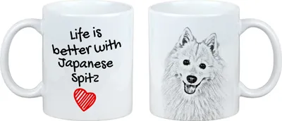 Produktbild von Japan-Spitz, Japanischer Spitz, Nihon Supittsu - Tasse mit Hund, Tasse mit Bild, personalisiertes Geschenk der Marke Art-Dog