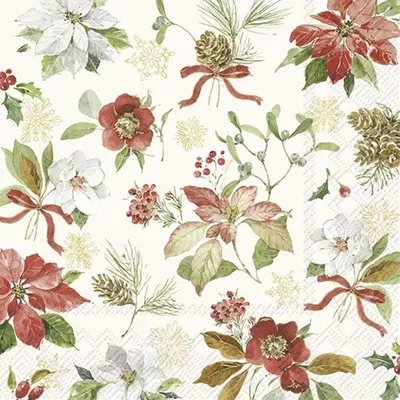 Produktbild von Servietten Poinsettia Flowers Cream