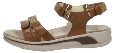 Image de Wolky Acula Softy Wax  Sandalen Plat - Cognac - Maat 39