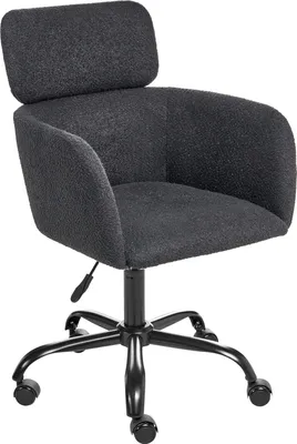 Produktbild von BELIANI Bürodrehstuhl schwarz Bouclé höhenverstellbar