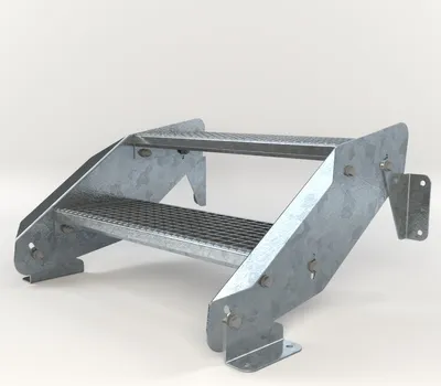 Produktbild von Stahltreppe 2 Stufen bis Höhe 44 cm, Laufbreite : 70 cm kein Geländer ST 1 (31 / 31 mm)