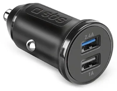Productafbeelding van SBS autolader, 12W, 2x USB-A, 2,4A, zwart