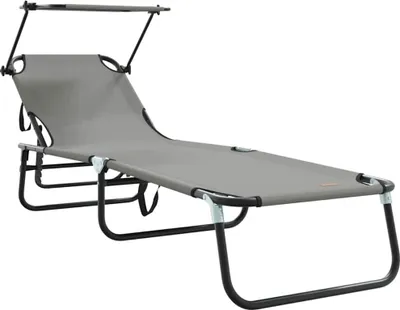 Produktbild von vidaXL Klappbare Sonnenliege Grau 190 x 57 x 81 cm Oxford