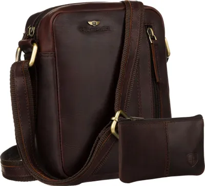 Obrázek produktu pro Peterson dámská kožená crossbody kabelka hnědá 20x17 cm