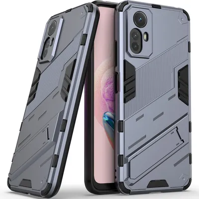 Produktbild von Armor Hülle für Xiaomi Redmi Note 12S 4G, Hybrid PC TPU Bumper Stoßfestes Schutzhülle mit Standfunktion Grau