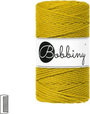Produktbild von Bobbiny 3PLY Macramé Rope 3 mm 100 m Spicy Yellow Schnur