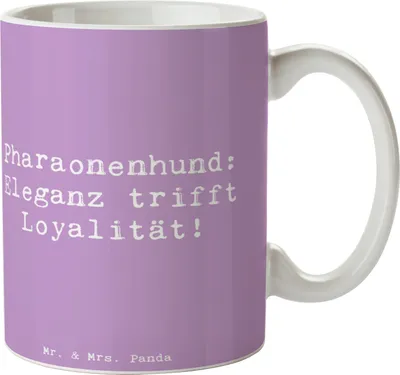 Produktbild von Mr. & Mrs. Panda Becher Spruch Pharaonenhund Eleganz - Lavendeltraum - Geschenk, Hunderassen Charakter, treuer Begleiter, Jagdhund, Hundeerziehung, Tasse, Hunderasse