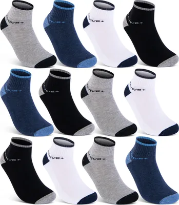 Produktbild von 6 oder 12 Paar SPORT Sneaker Socken Damen & Herren mit verstärkter Frotteesohle Sportsocken Baumwolle 16210 - 12er Farbmix 39-42