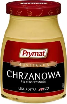 Produktbild von Prymat Meerrettichsenf mittel scharf 185g / Musztarda Chrzanowa