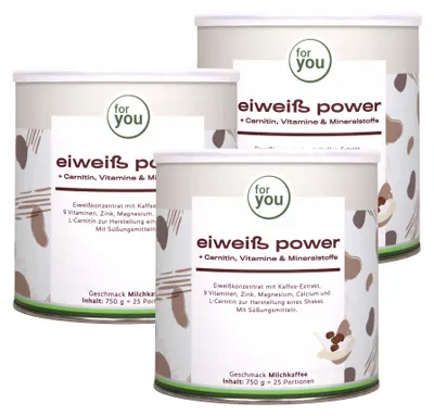 Produktbild von for you power Eiweiß Dreierpack
