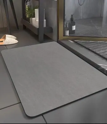 Produktbild von Badematte 40 x 60 cm, Antirutsch Mikrofaser, Absorbierend, Waschbar, Schnelltrocknend, Grau für Badezimmer