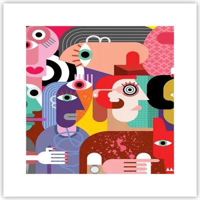 Produktbild von Poster - Poster ohne Rahmen - Abstraktion modern - 30x30 cm - Wand Bild - Wanddeko - Wandbilder - Kunstposter - Wandposter - Bilder - Kunstdruck - Wanddekoration - Wandbild - P2XAC30x30-3624