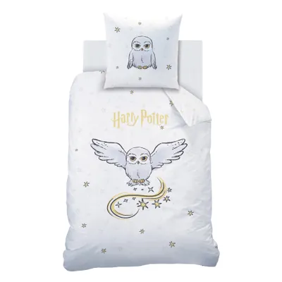 Produktbild von Bettwäsche Biber/Flanell Harry Potter Eule Hedwig in Weiß 135x200 + 80x80 cm