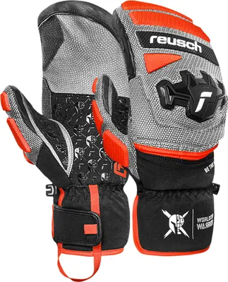 Produktbild von Reusch Fäustlinge Worldcup Warrior Mitten mit winddichter, atmungsaktiver Funktion 7588 blck/silver/fluo red 8