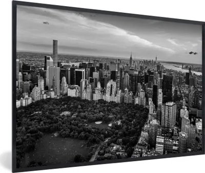 Produktbild von MuchoWow® MuchoWow® Gerahmtes Poster New York - Central Park - USA - Schwarz - Weiß 60x40 cm - Poster mit zchwarzem Bilderrahmen - Printing - Wanddeko Schlafzimmer