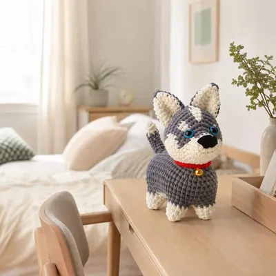 Produktbild von ProximaX Häkelset Husky Amigurumi für Anfänger mit Garn & Videoanleitung