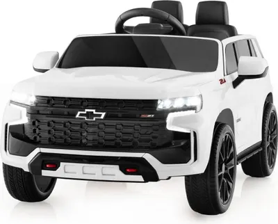 Immagine prodotto di Auto elettrica Chevrolet per bambini con telecomando 2.4G e amp; Sospensione e luci e luci Musica per auto per bambini bianca