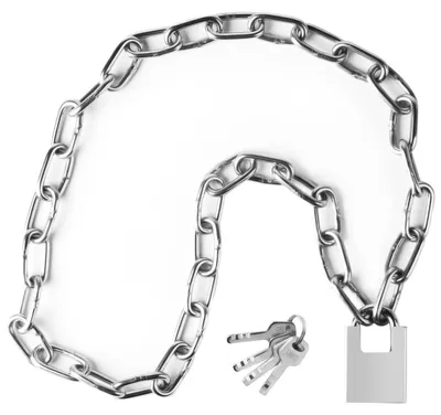 Immagine prodotto di Catena in acciaio inossidabile da 5 mm x 1 metro, con lucchetto da 40 mm