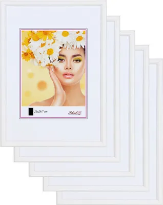 Produktbild von 3er 5er Set Holz Bilderrahmen Foto Rahmen Holzrahmen Wanddeko Collage Poster S236 - Farbe: 5er Pack Weiß | Format: 10x15