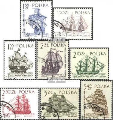 Produktbild von Briefmarken Polen 1964 Mi 1465-1472 (kompl.Ausg.) gestempelt Segelschiffe