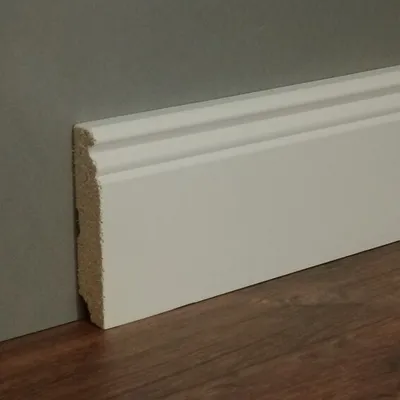 Produktbild von PROVISTON Sockelleiste 19 x 96 x 2400 mm MDF-Kern Fußleiste Weiß