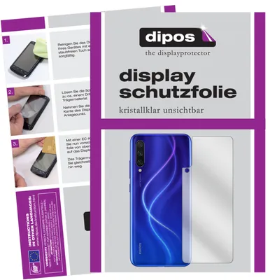 The image shows instructions for applying a screen protector to a phone, along with the product packaging and a depiction of the phone with the screen protector.