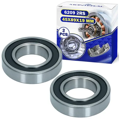 Kugellager 6209 2RS, 2 Stück, 45x85x19 mm, doppelt abgedichtet