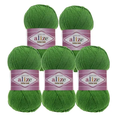 Produktbild von 5 x 100g Strickgarn Alize Baumwolle Gold Uni Klassikgarn Häkelgarn Strick-Wolle