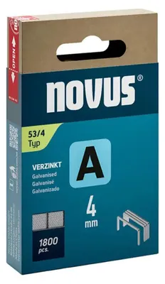 Produktbild von NOVUS TOOLS Feindrahtklammern Typ 53, 4 mm, 1800 Stück, Tackerklammern
