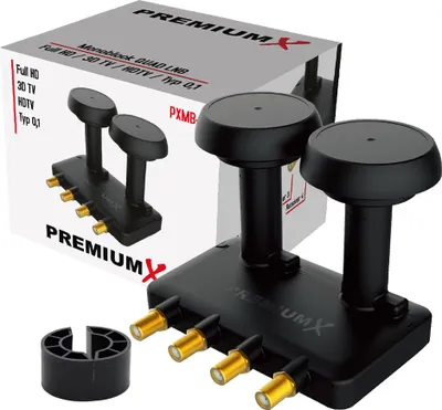 Produktbild von Satelliten Monoblock Quad LNB Schwarz ( Hotbird + Astra ) 4K HD HD Receiver PVR