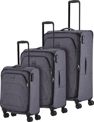 Produktbild von Travelite ADRIA 3er Set Weichgepäck Trolley 4-Rad Koffer 3tlg. 080240, Farbe:Anthrazit