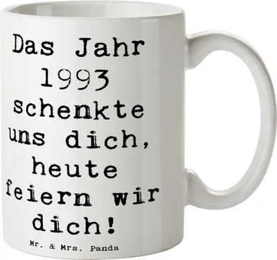 Produktbild von Mr. & Mrs. Panda Tasse Spruch 1993 Geburtstag - Weiß - Geschenk, für büro, feiern, Kaffeetasse, dich, Becher, Geburtstagsgeschenk, Happy Birthday, Trinkbecher, Alter